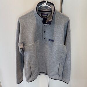 Patagonia Heather Gray Snap-T Fleece Better Sweater snap button Mens Medium.